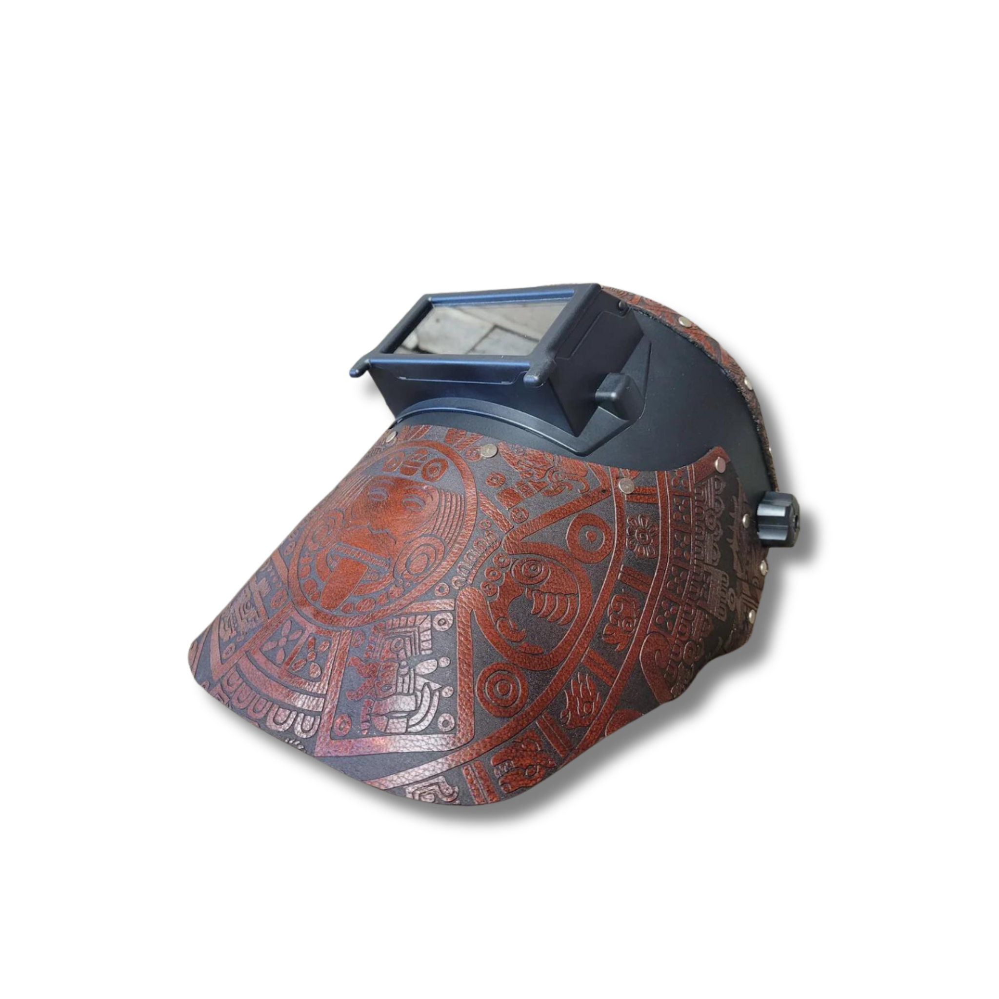 HOODLUM × SIM's Leather works Spirit Outlaw Leather - Welding Hood - Aztec Original