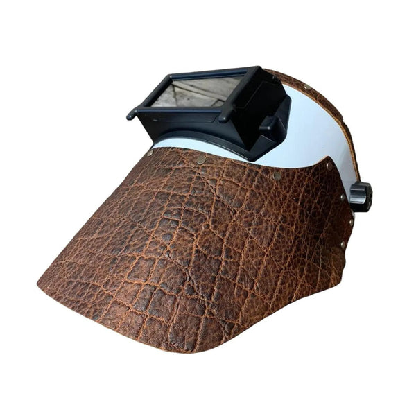 ***IN STOCK*** Outlaw Leather - Welding Hood - White Hood w/ Brown Faux Elephant