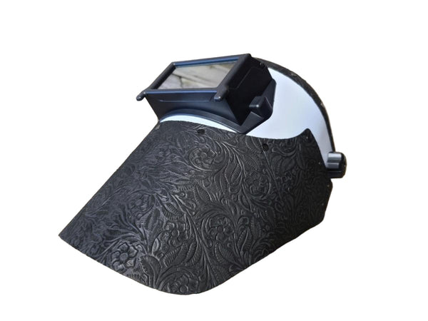 ***IN STOCK*** Outlaw Leather - Welding Hood - White Hood w/ Black Floral