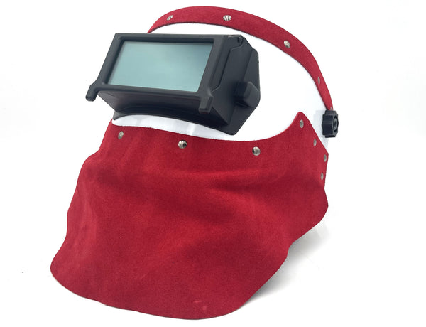 ***IN STOCK*** Outlaw Leather - Welding Hood - White Hood w/ Red Suede