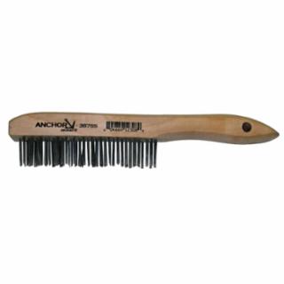 Hand Scratch Brush, 4 X 16 Rows, Stainless Steel Bristles, Shoe Wood Handle