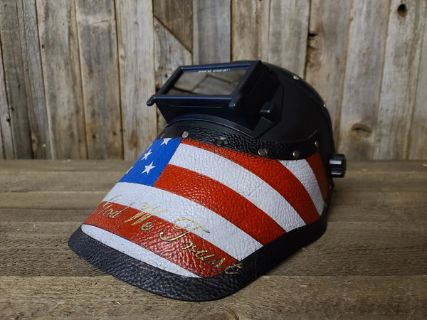 ***IN STOCK*** Outlaw Leather - Welding Hood - USA "In god we Trust" - Original