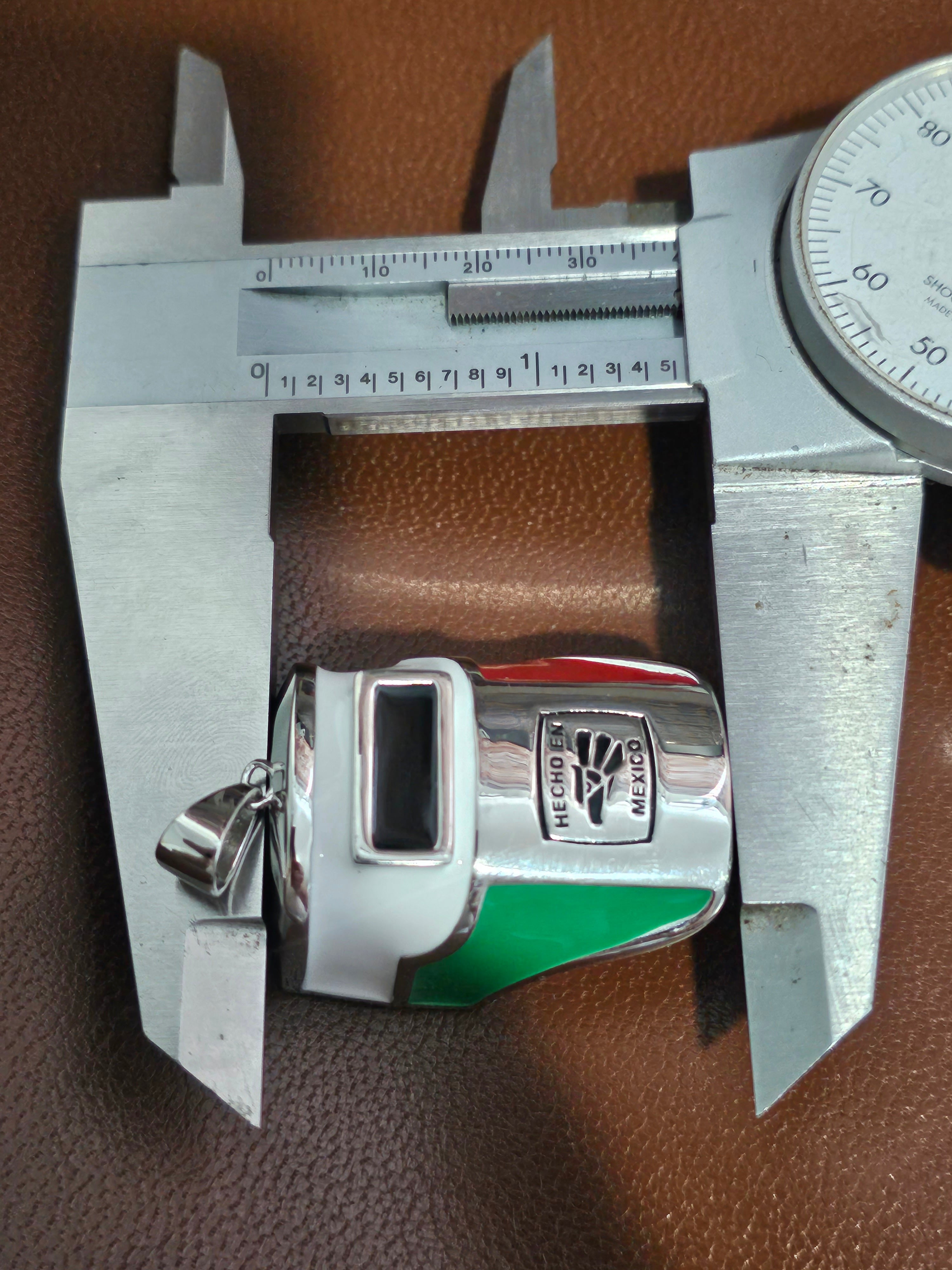 .925 Sterling Silver Mexican Flag Welding Hood Pendant