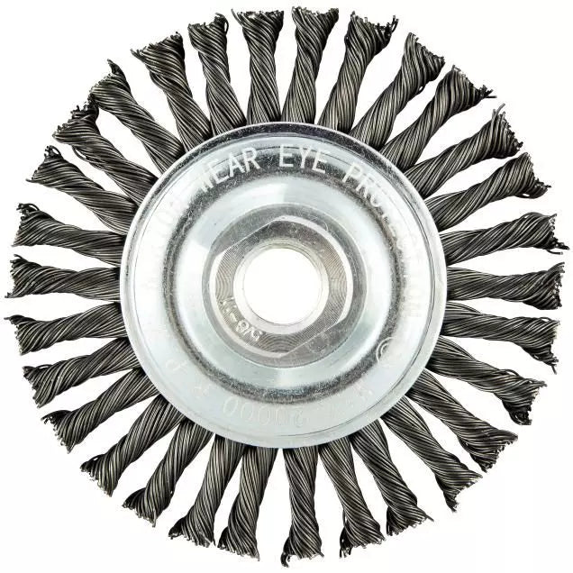 Norton Carbon Steel Stringer Bead Twist Knot Wire Arbor Wheel Brush 4" X 7/8