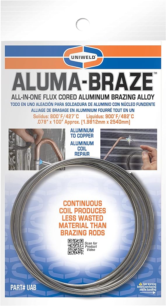Uniweld UAB Aluma-Braze™, All In-One Flux Cored Aluminum Brazing Alloy