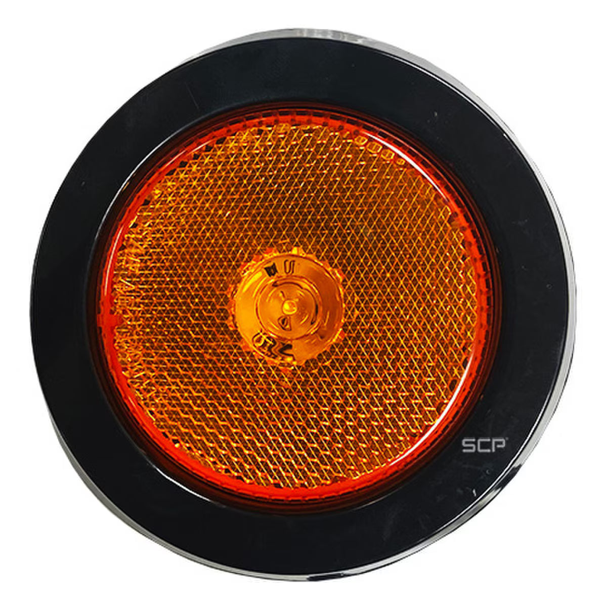 Trailer Light - 2.5" Round Marker Light - Amber Lens /4 LEDS - Grommet & Plug