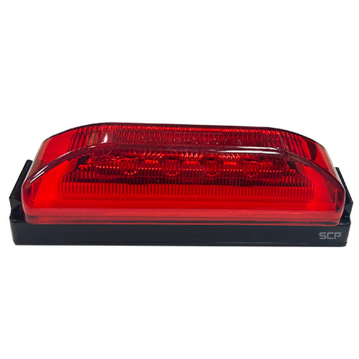 Trailer Light - 4" X 1" Rect. Marker & Clearance Light - Black Base Mount Kit / 12 SMD LEDS Red