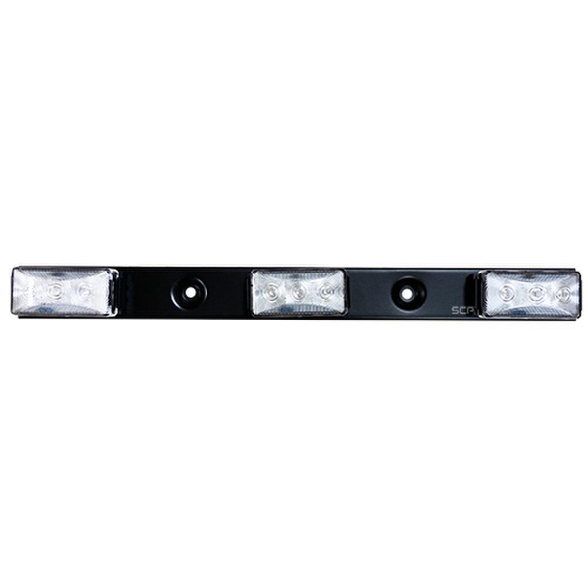 Trailer Light Bar- 3 Light/Clear Lens/Red LEDS - Metal Base