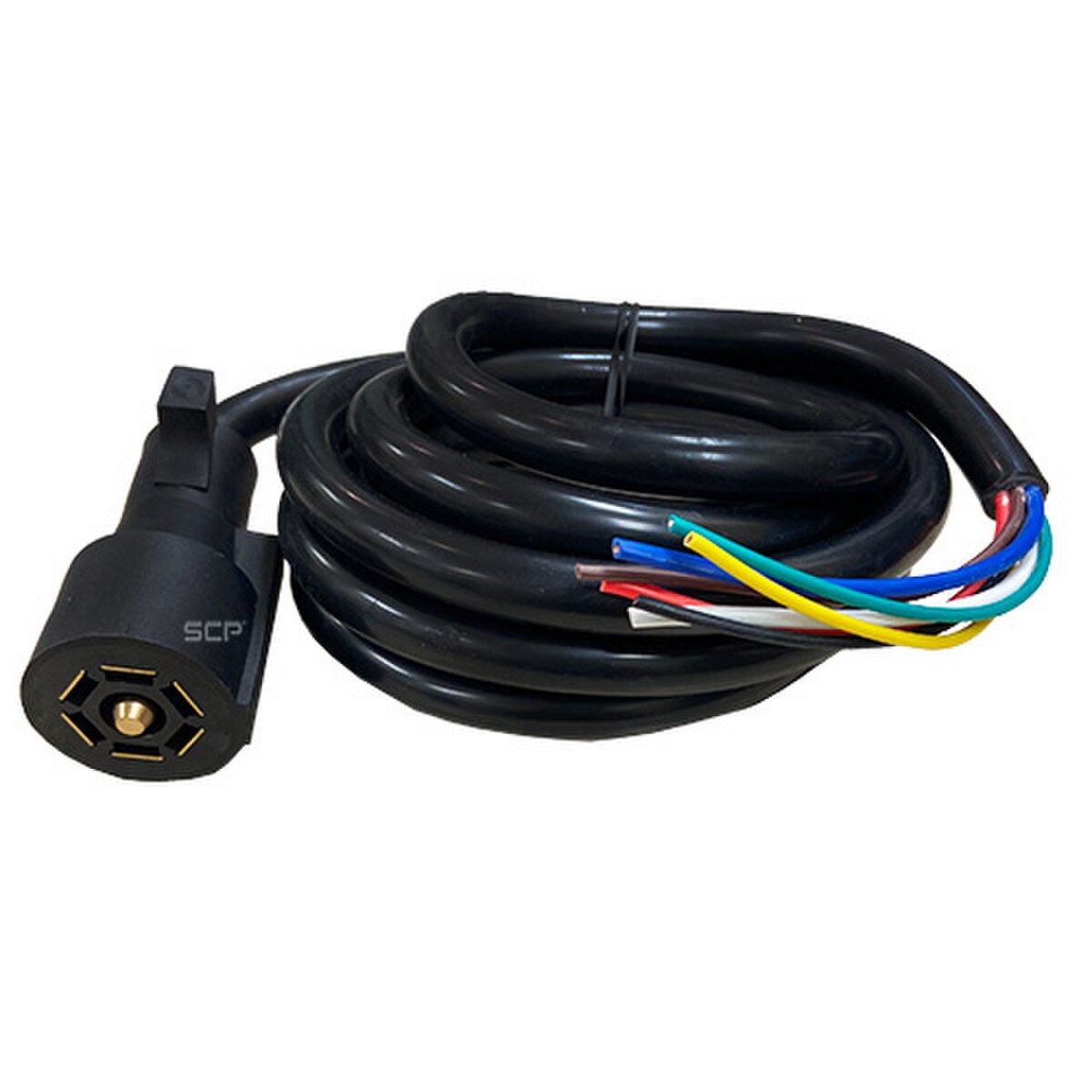 7-Way With Center Pin - 10Ft Cord - 14AWG X 3, 16AWG X 4