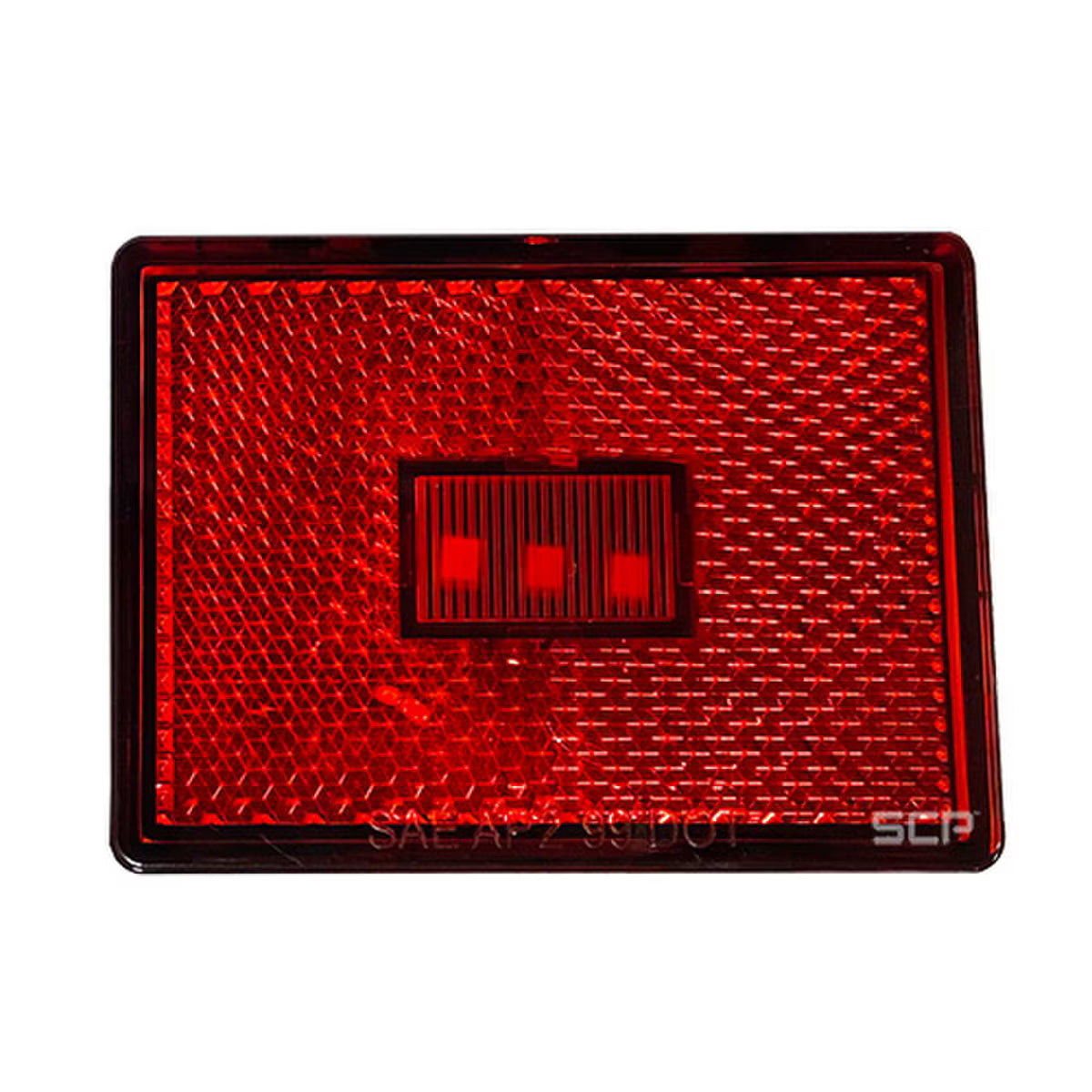 Trailer Light - Rectangular Surface Mount With Reflex Reflector Marker Light- Red