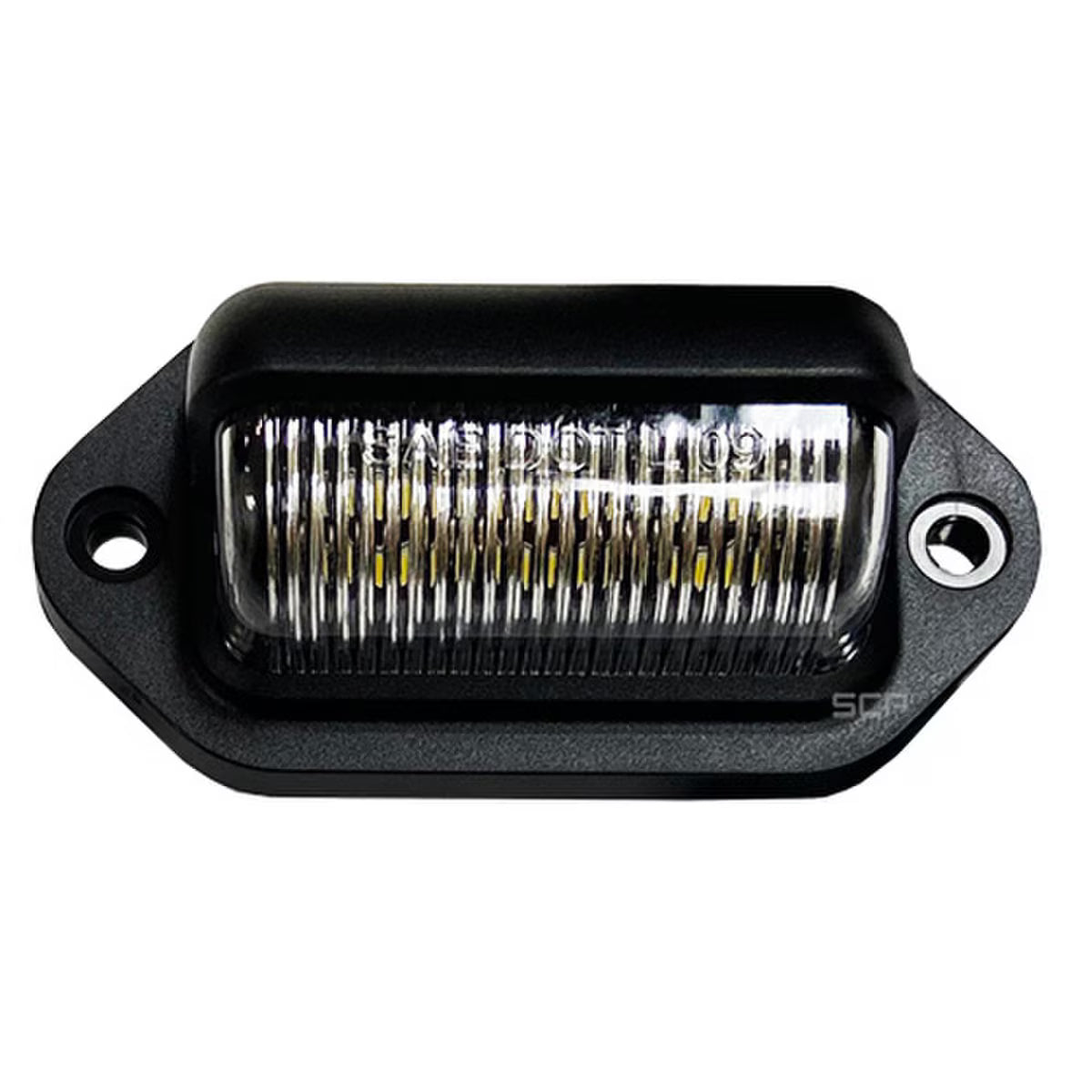 Trailer Light - Mini License Plate Light - Clear Lens/6 White LEDS - Black ABS Housing