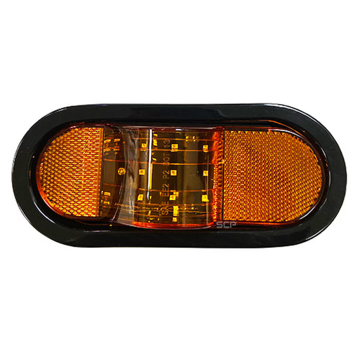 Trailer Light - 6" Oval Mid Ship/Turn/Marker Light - Amber/Amber Grommet & Plug