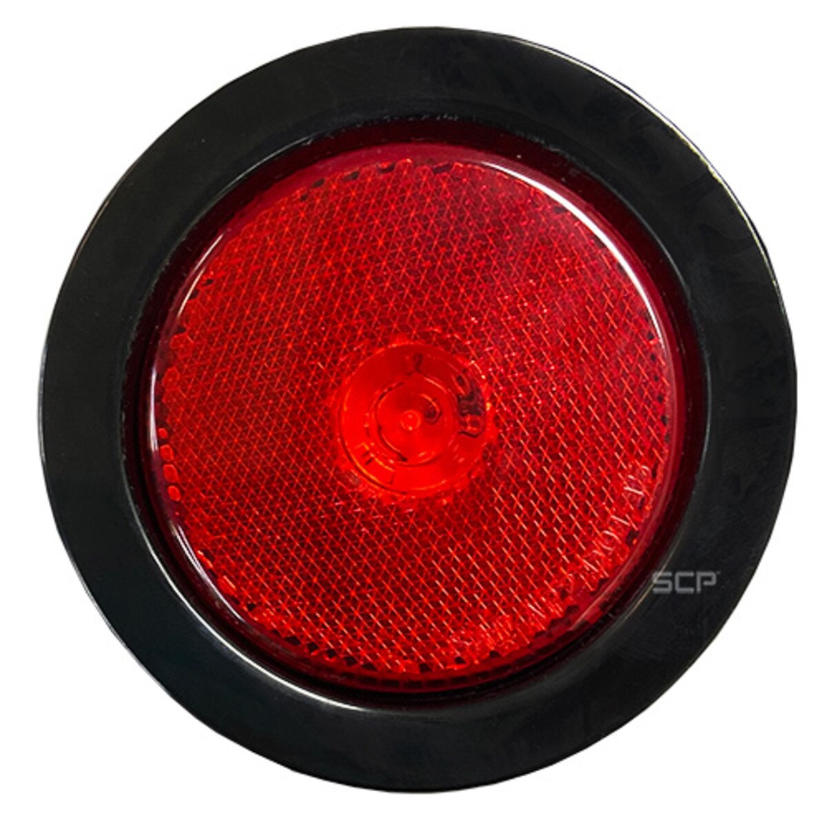 Trailer Light - 2.5" Round Marker Light - Dark Red Lens / Red - Grommet & Plug
