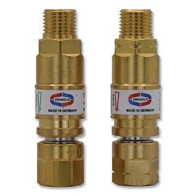 Uniweld TQCS Quick Connect, Torch-to-Hose, Brass, Fuel Gas/Oxygen