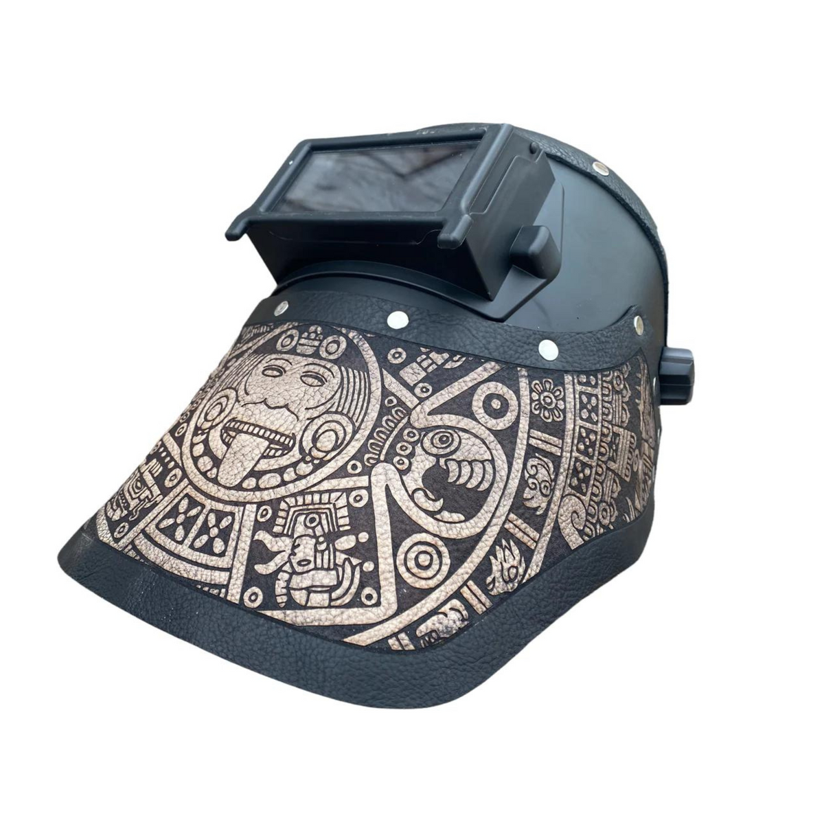 Outlaw Leather Welding Hood Black Aztec