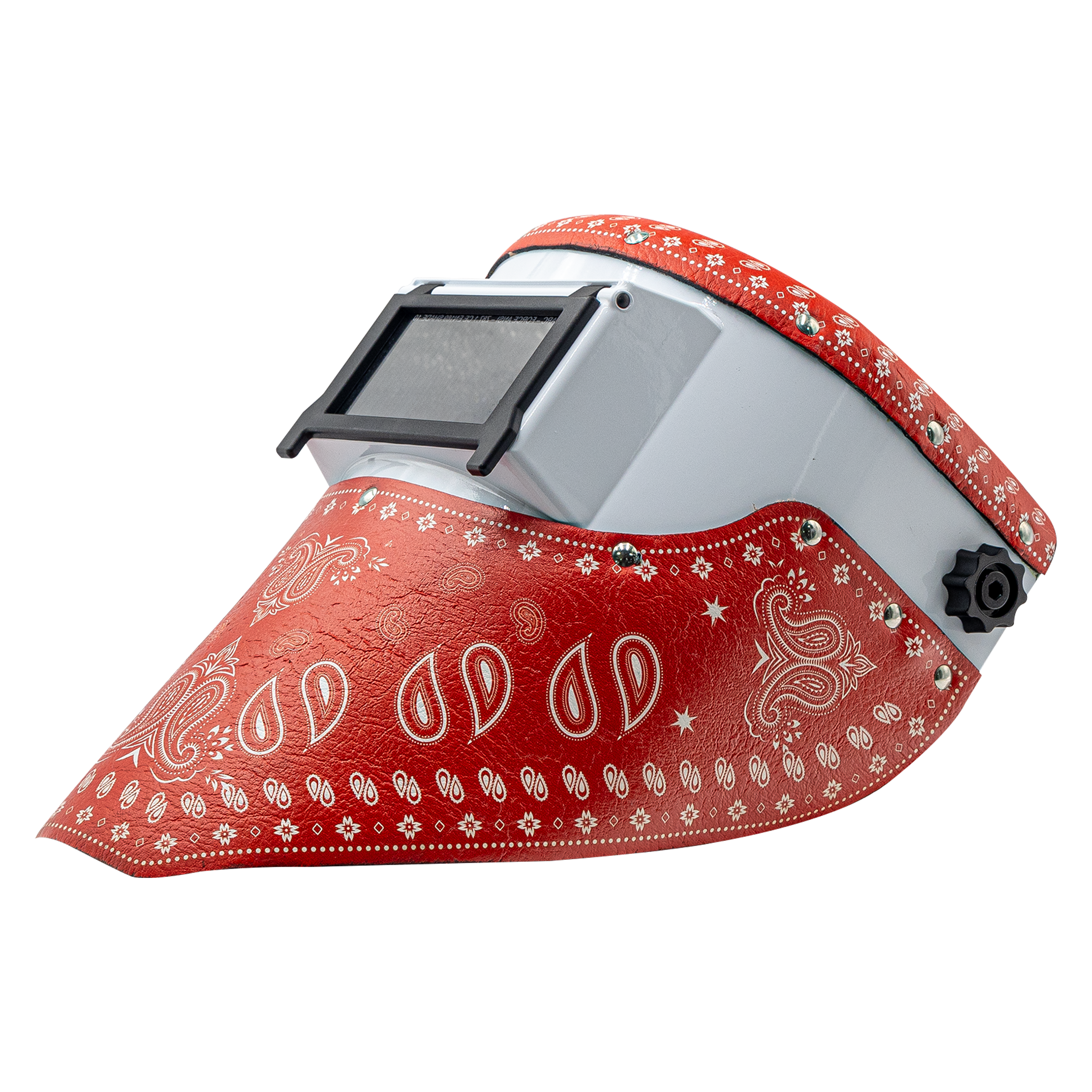 Outlaw Leather Slimline Bandana Hood – Red Paisley Edition
