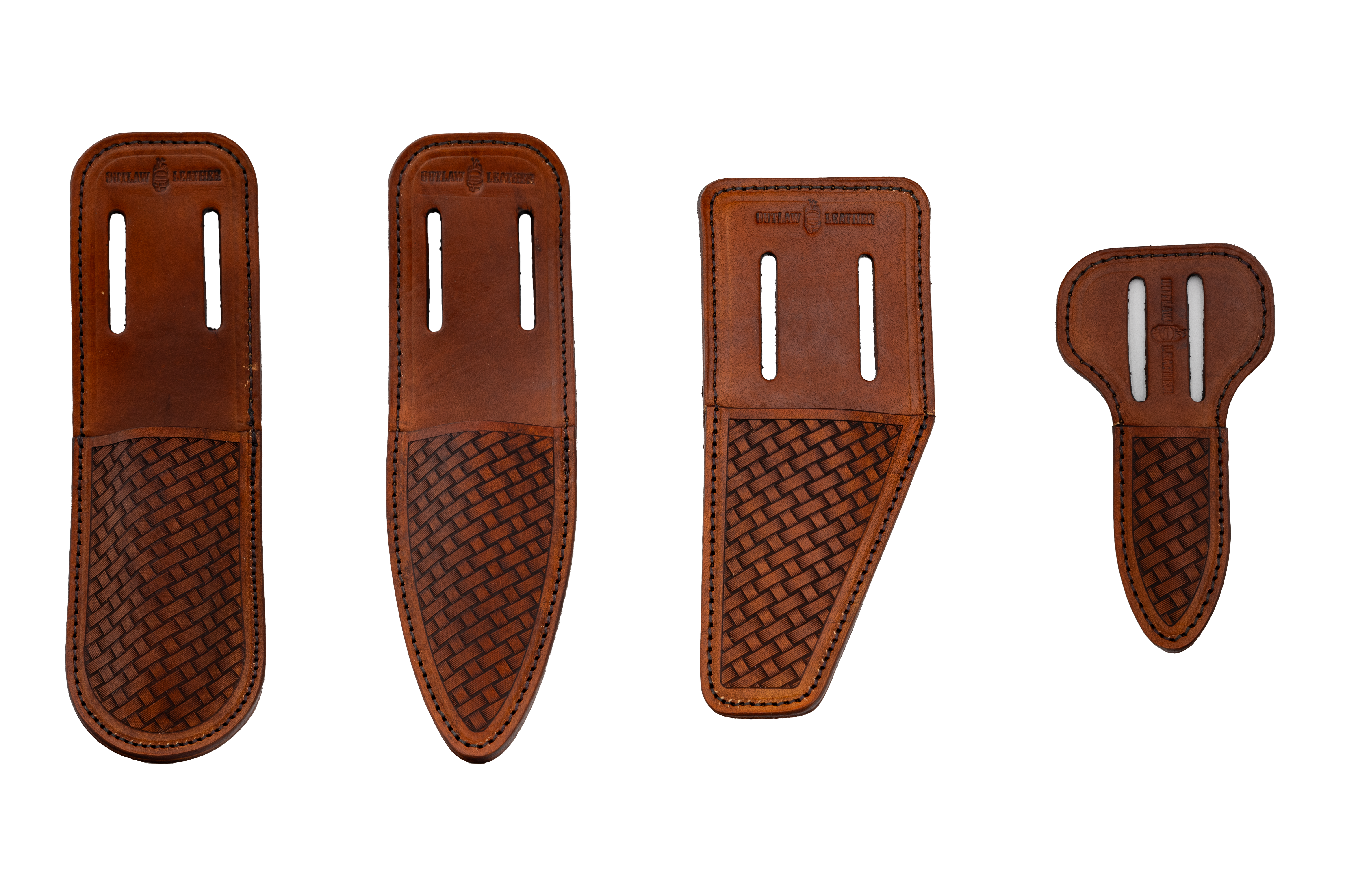 OUTLAW LEATHER - BASKETWEAVE TAN TOOL POUCHES