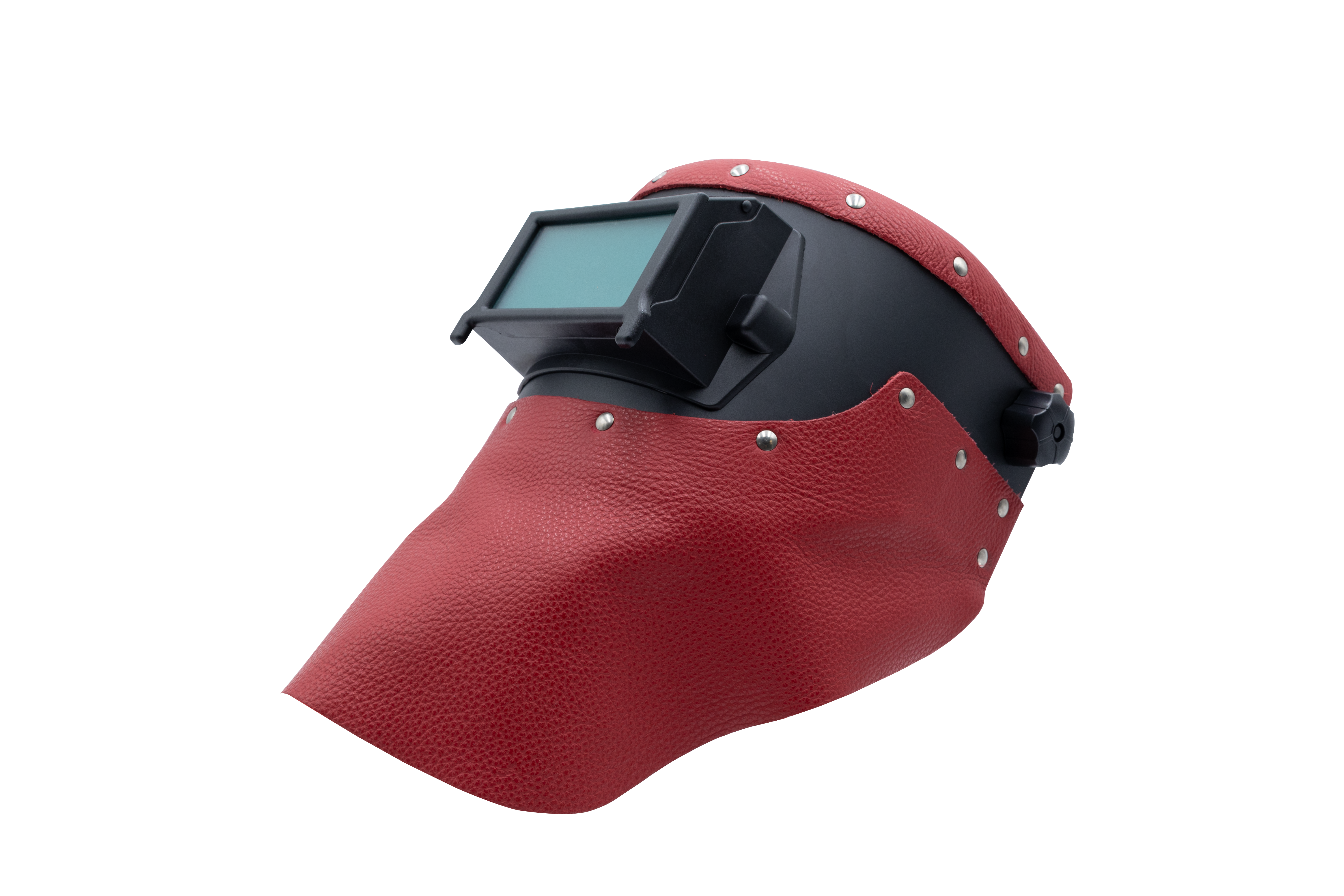 Outlaw Leather - Welding Hood - Red Leather
