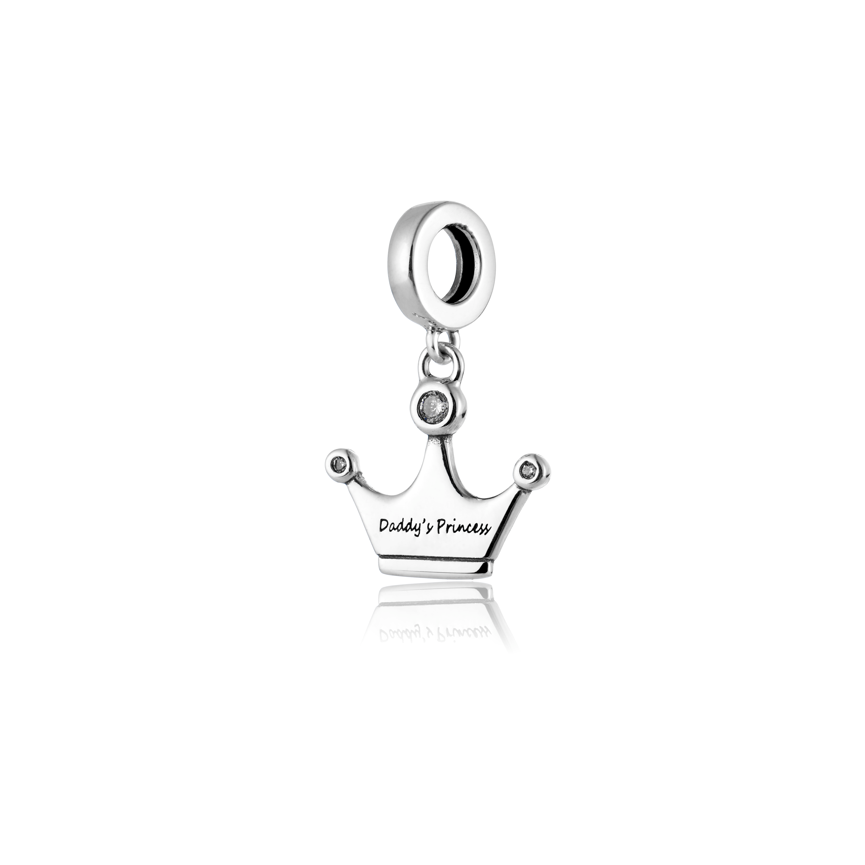 Sterling Silver Daddy's Princess Crown Charm
