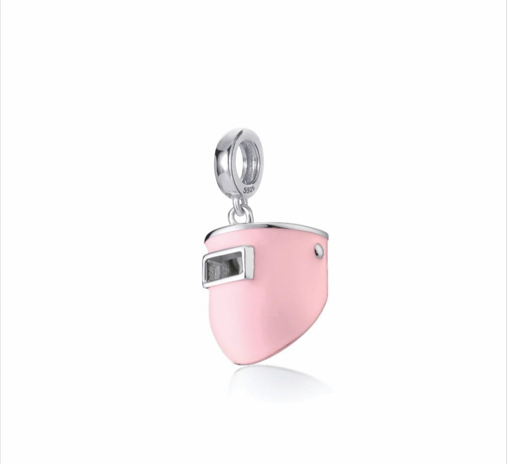 Pink Chopped Pipeliner Welding Hood Charm