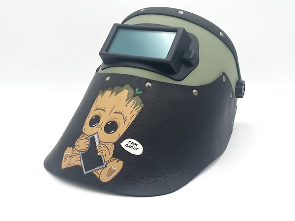 ***IN STOCK*** Outlaw Leather - Welding Hood - I am Groot!!!