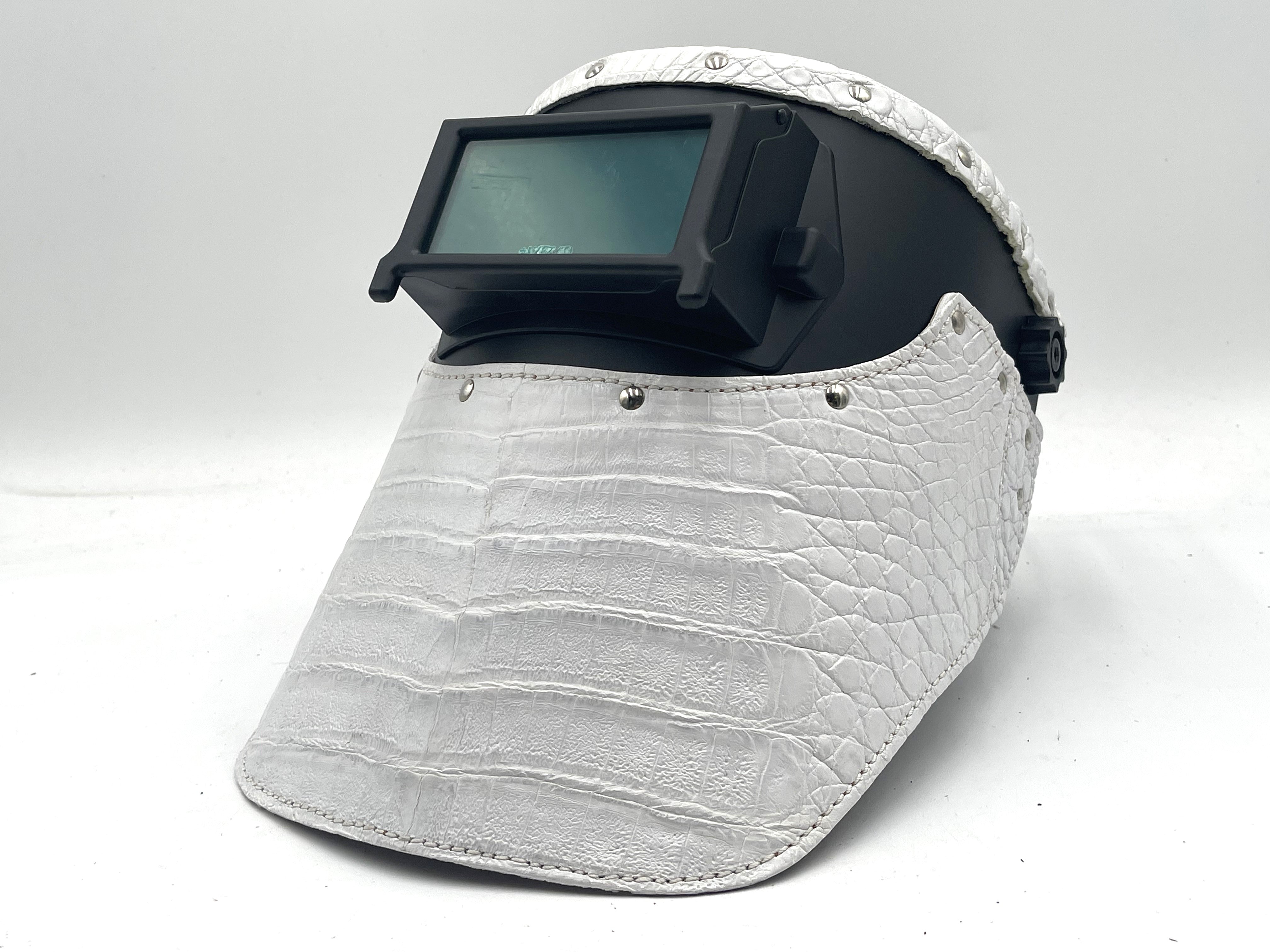 ***IN STOCK*** Outlaw Leather - Welding Hood - White Caiman