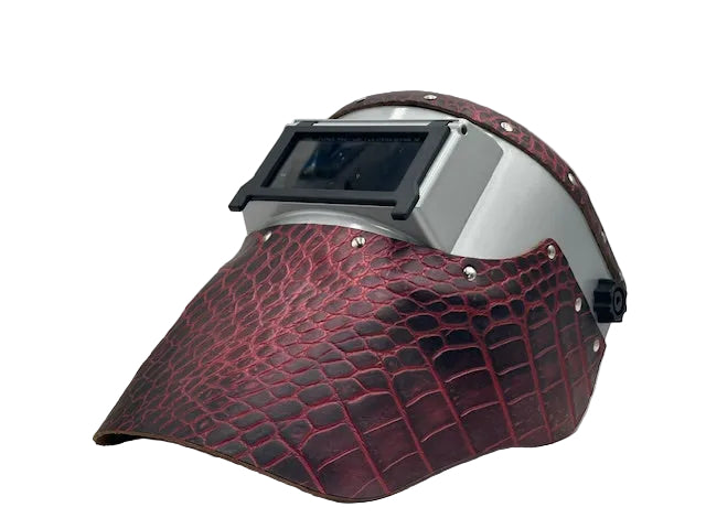 ***IN STOCK 66**** Outlaw Leather - SLIMLINE SILVER - METALLIC RED FAUX CAIMAN
