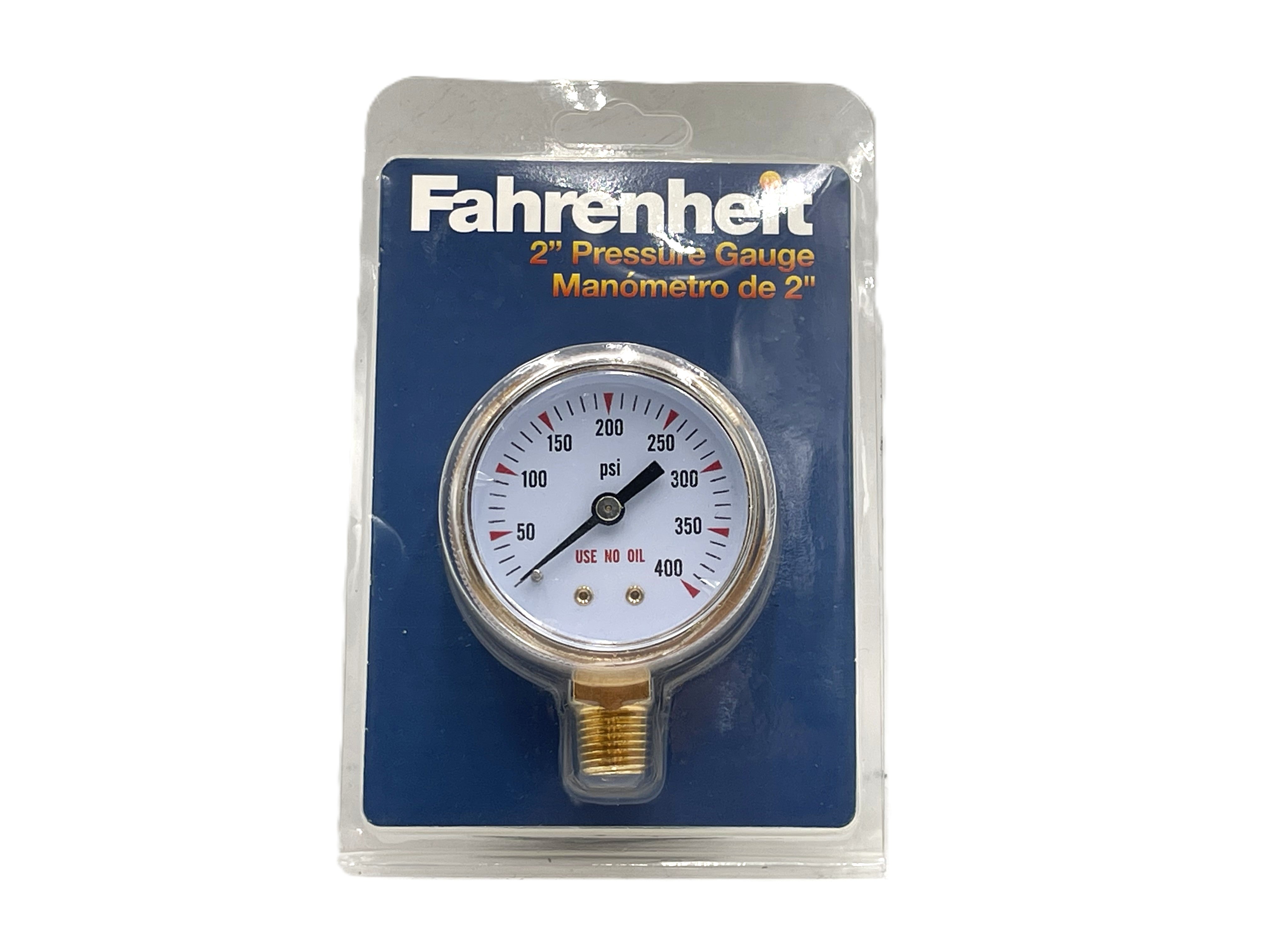 INWELD - 1.5" Pressure Gauge, 0–4000 PSI, Brass Case, Bottom Mount (1/4")