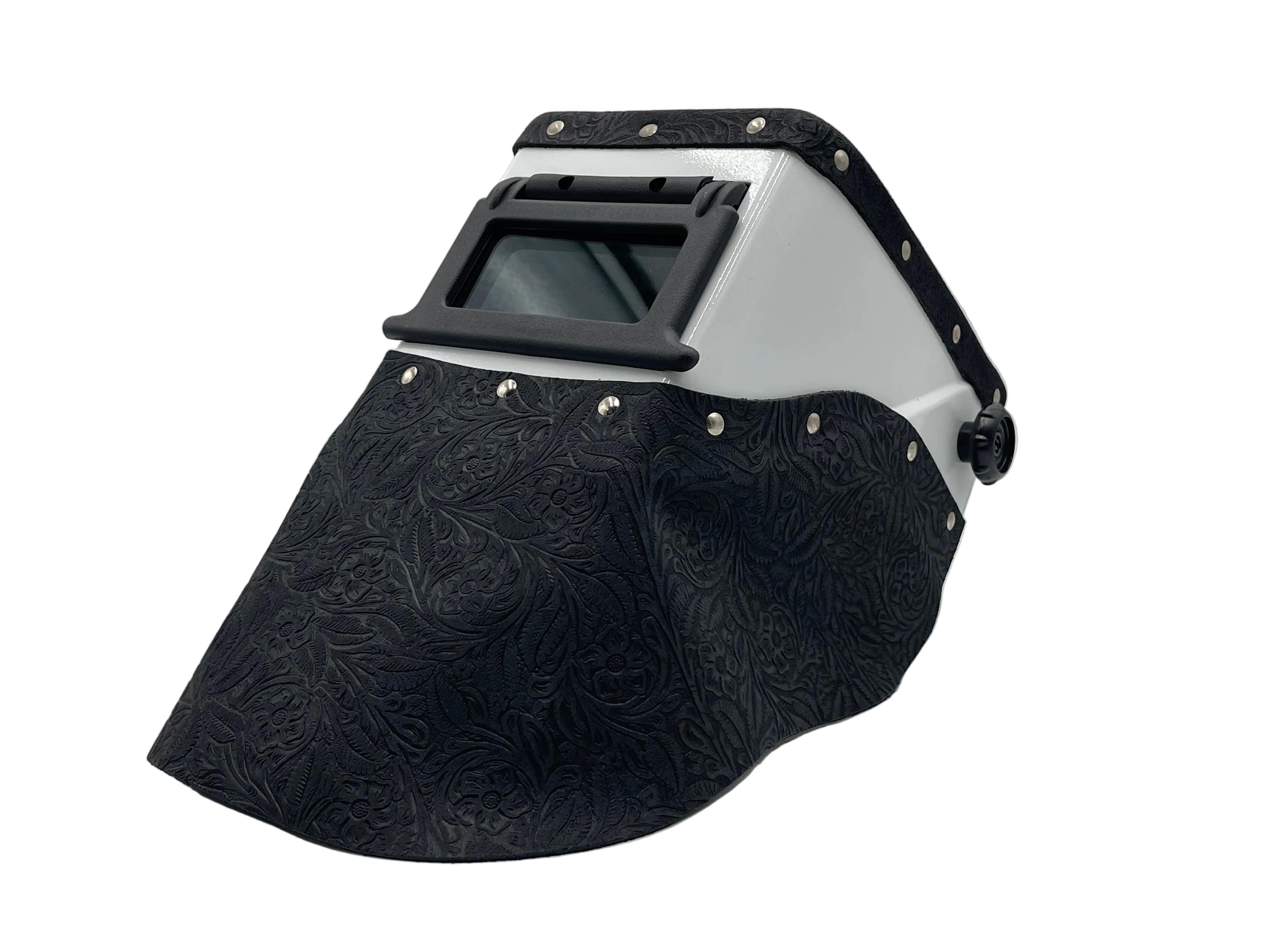 ***IN STOCK 97*** OUTLAW LEATHER - WHITE SQUARE JACKSON - BLACK FLORAL