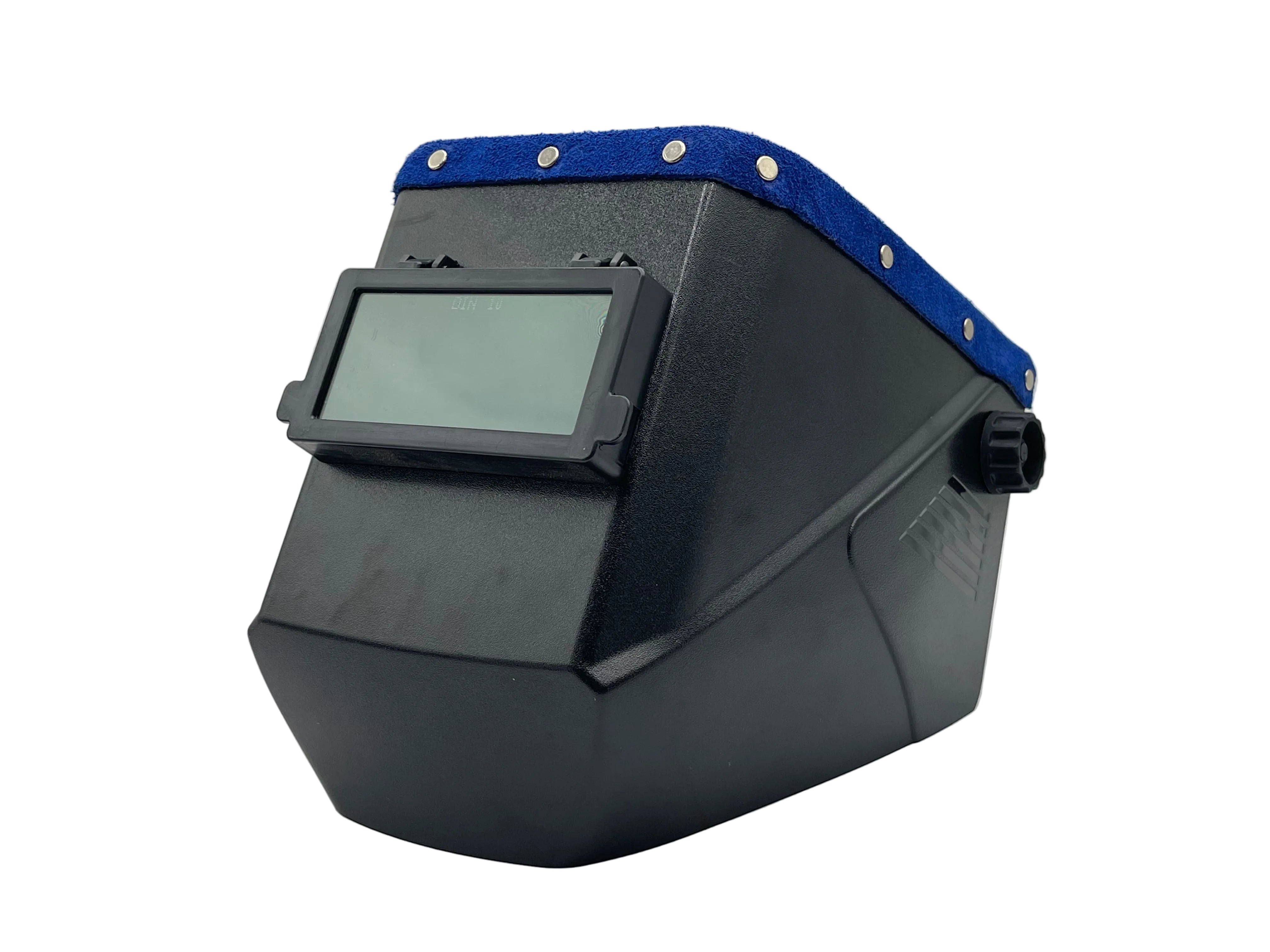 ***IN STOCK 58*** Outlaw Leather - BLACK SQUARE HOOD - TOP ROYAL BLUE SUEDE