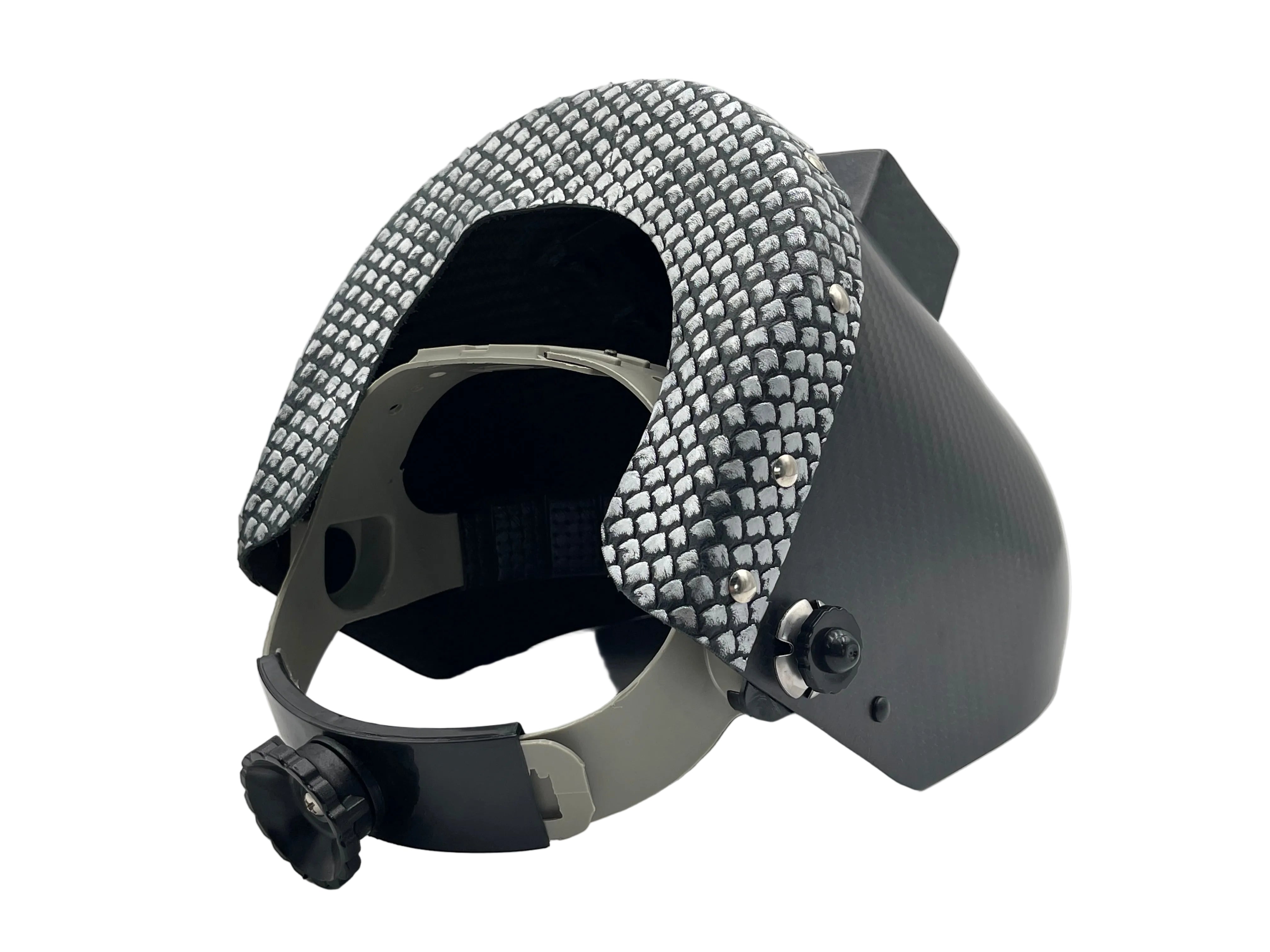 ***IN STOCK 89*** OUTLAW LEATHER - CARBON FIBER - TOP DRAGON SCALE SILVER METALLIC