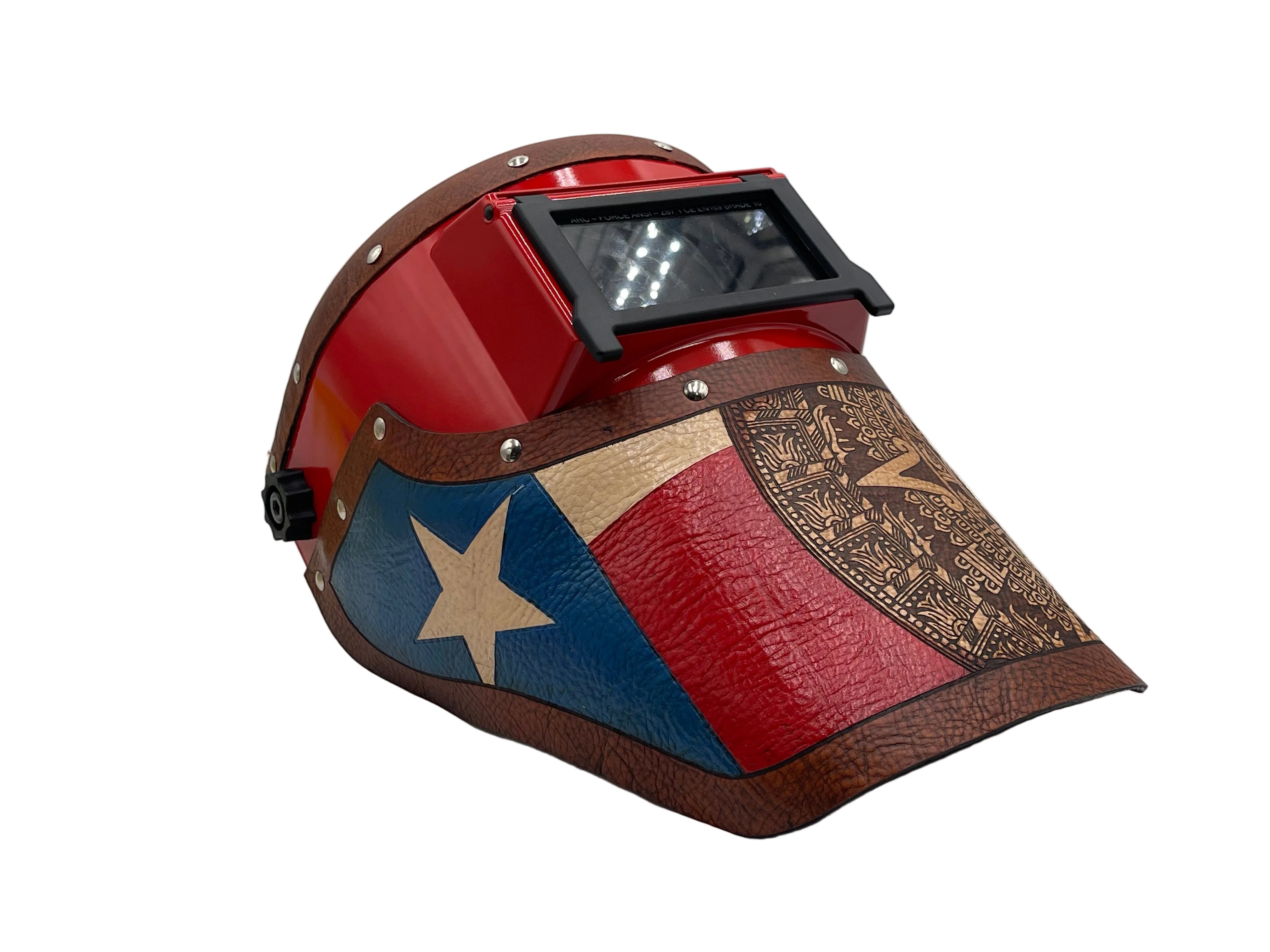 ***IN STOCK 64*** OUTLAW LEATHER - SLIMLINE RED - AZTEC/ TEXAS BROWN