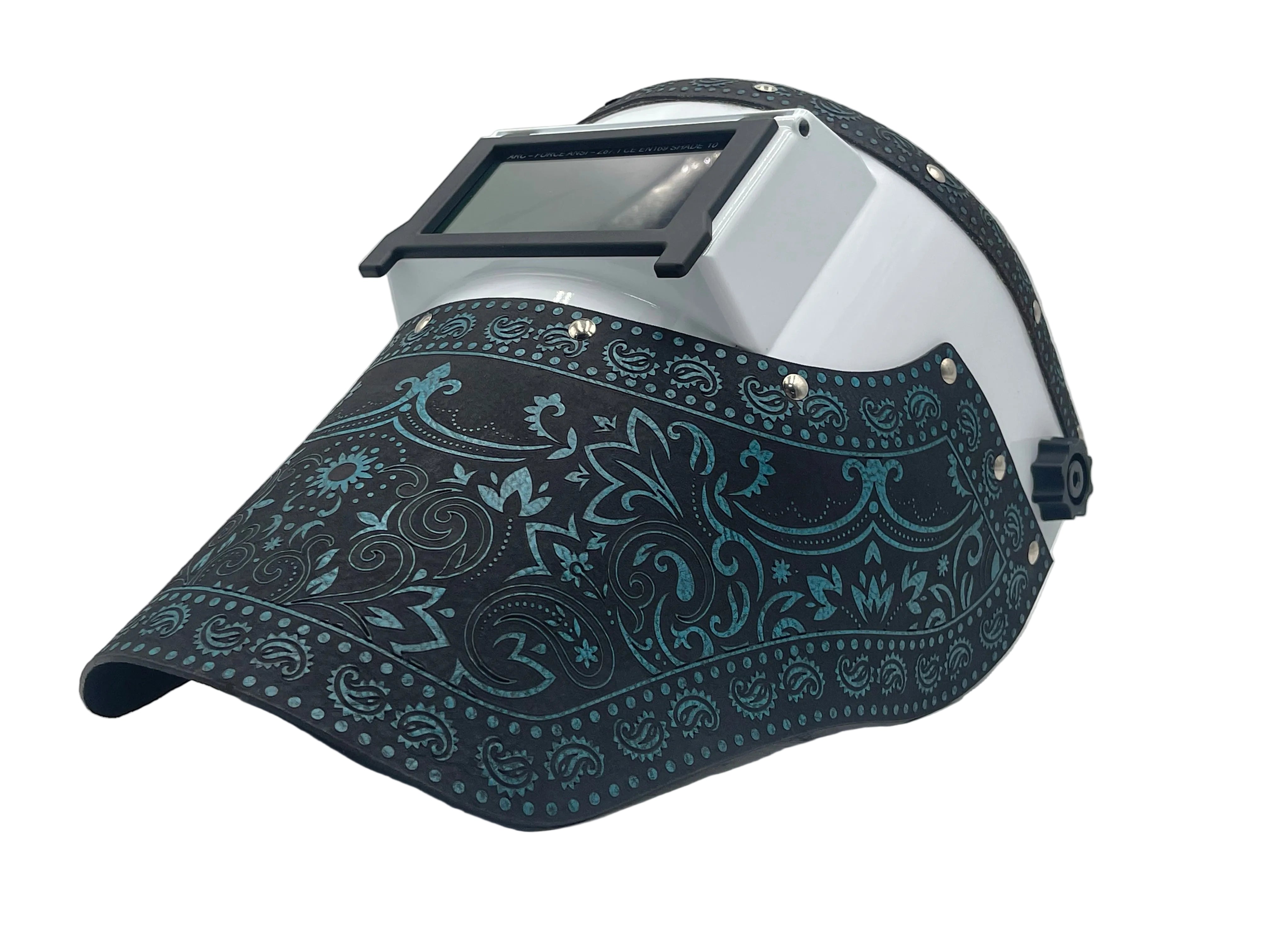 ***IN STOCK 74*** OUTLAW LEATHER - SLIMLINE WHITE - TURQUOISE PAISLEY