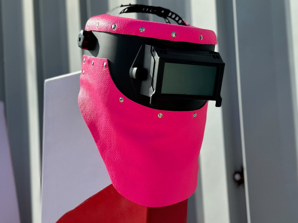 OUTLAW LEATHER - WELDING HOOD - PINK LEATHER