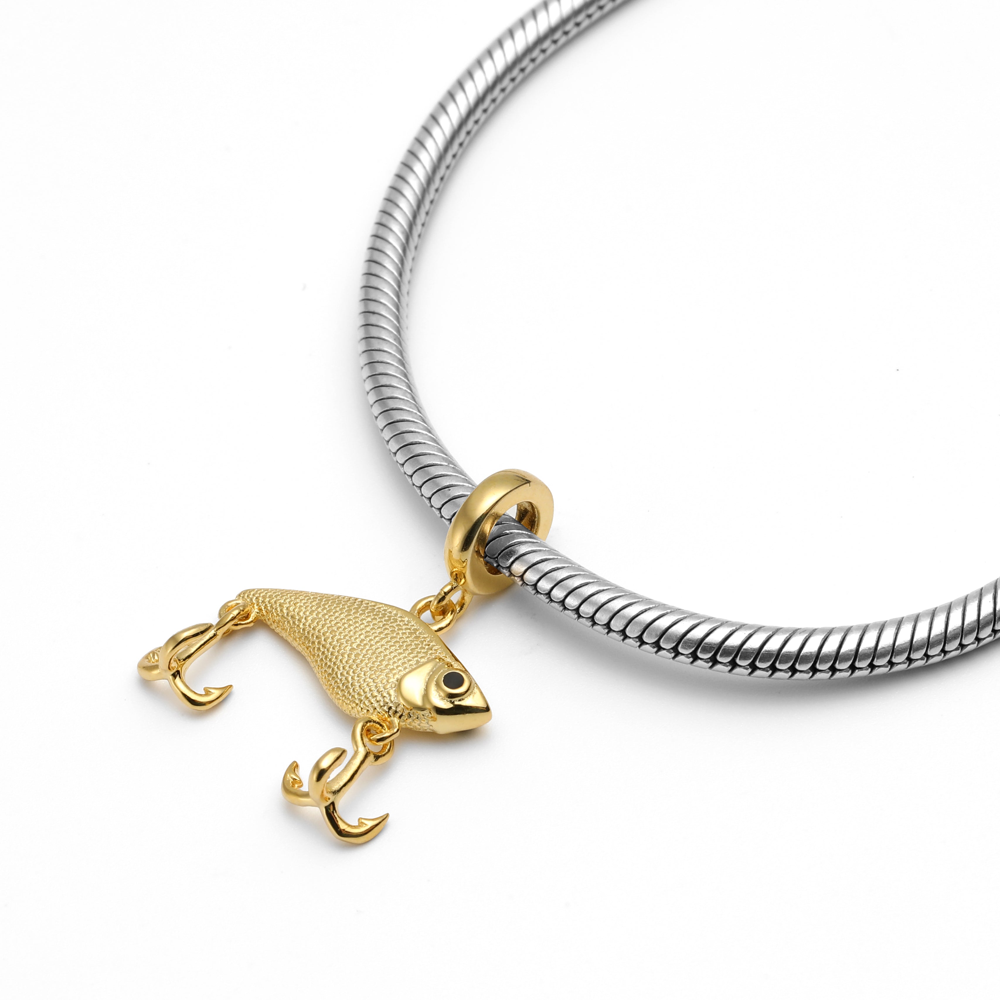Gold-Plated Sterling Silver Fishing Lure Charm