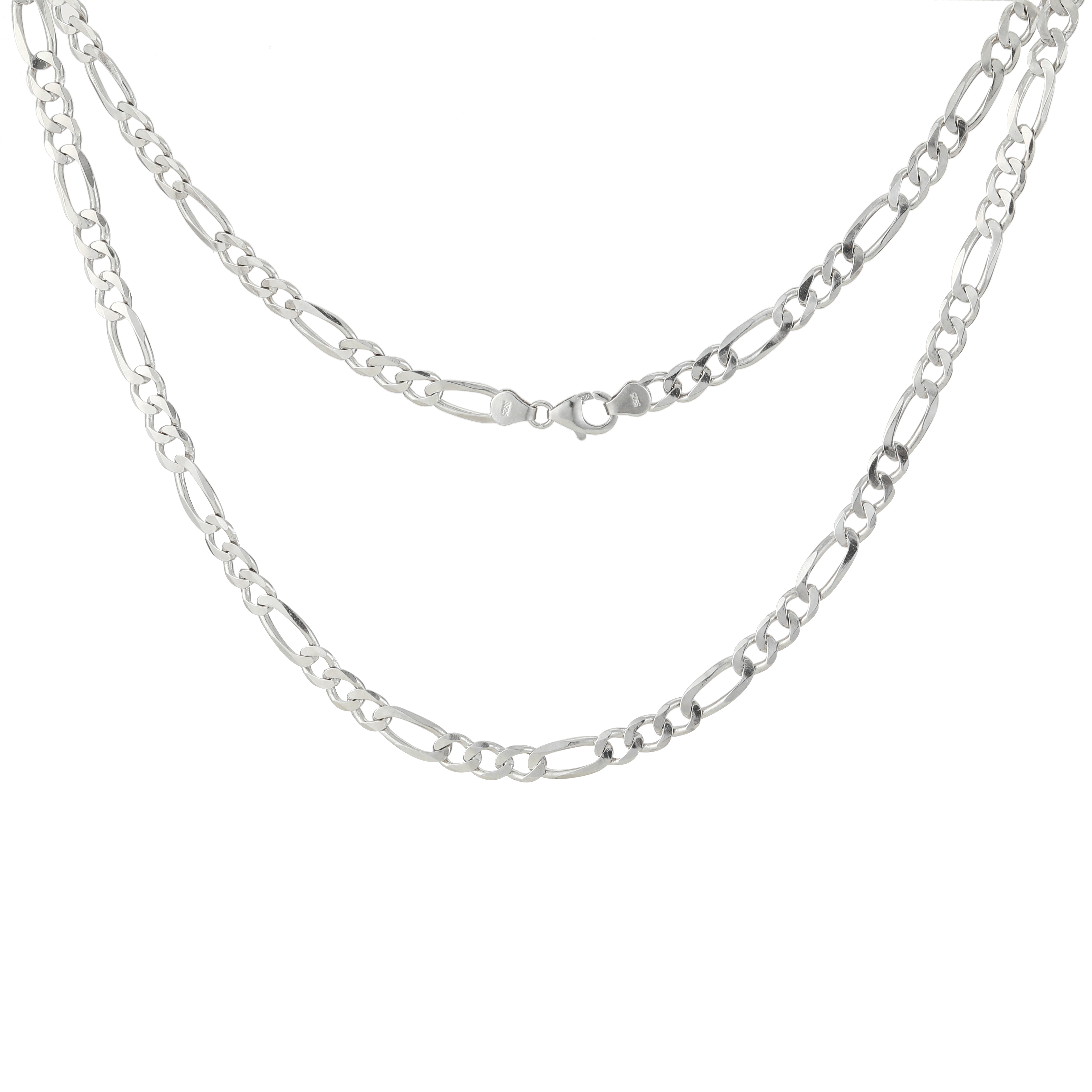 .925 Sterling Silver Figaro Chain Necklace