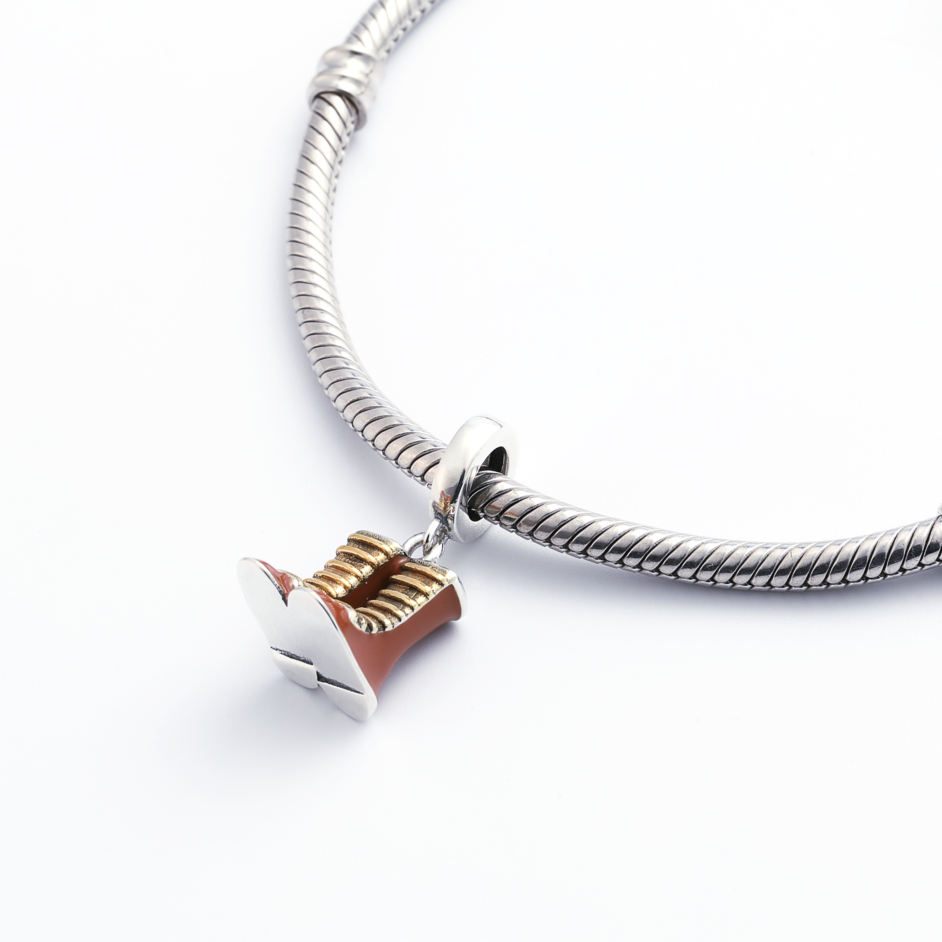 Sterling Silver Lace-Up Work Boots Charm