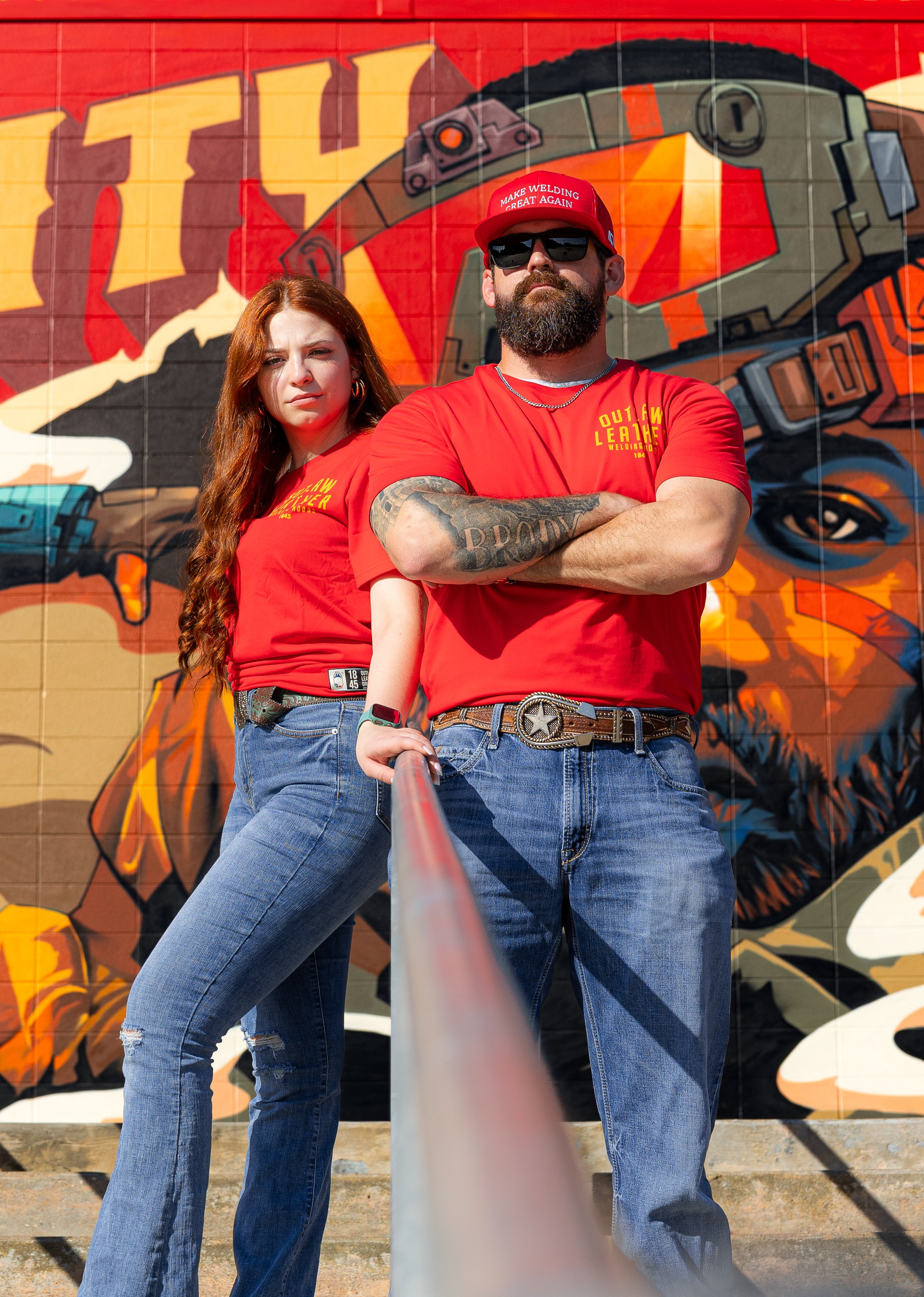 OUTLAW LEATHER *- ATTIRE - OL RED