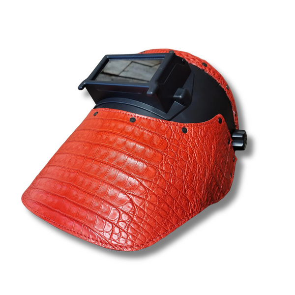 Outlaw Leather - Welding Hood - Red Caiman