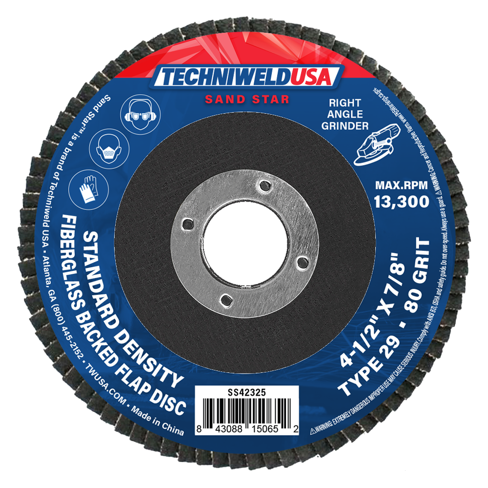 4-1/2 X 7/8 80 Grit - Flap Disc (Fiberglass) Type 29 Reg. Density