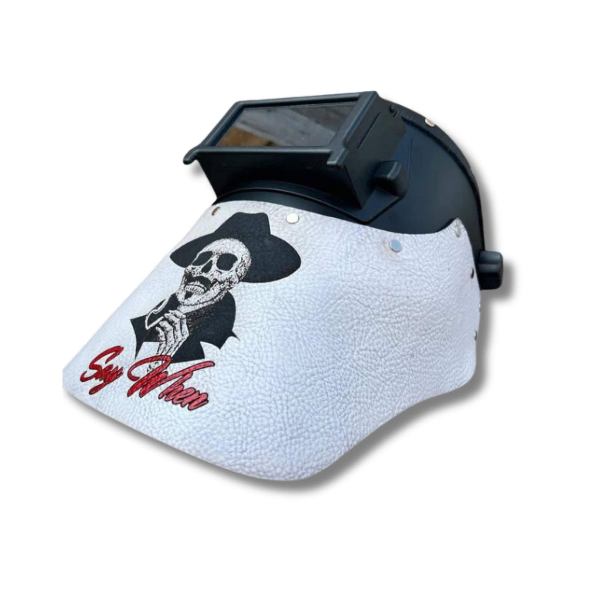Outlaw Leather - Welding Hood - Say When Skull