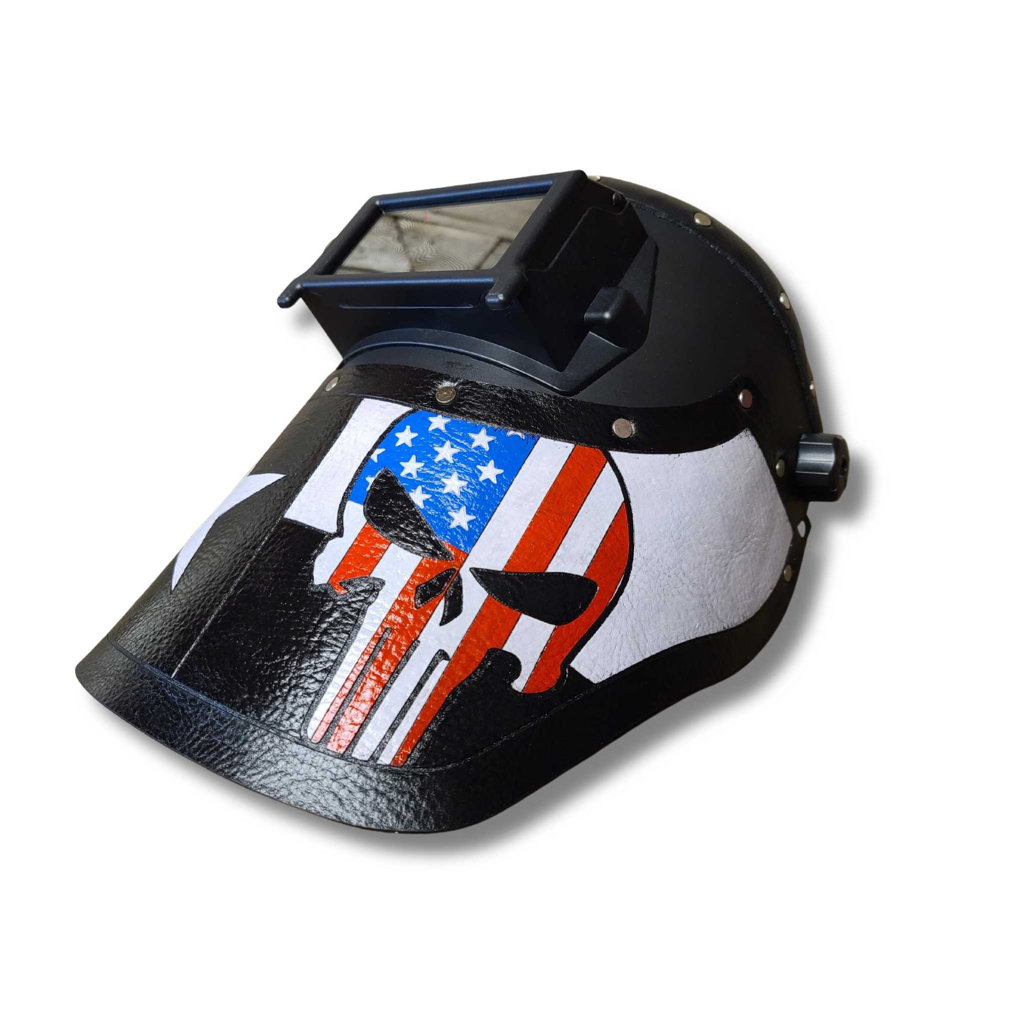 Outlaw Leather - Welding Hood - TX W/USA Punisher