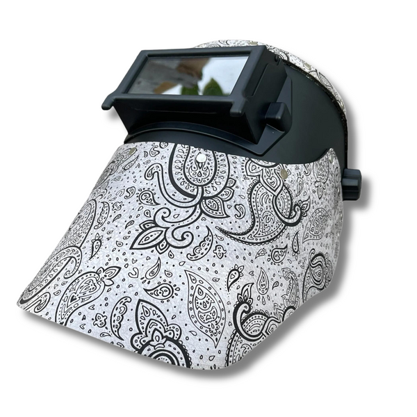 Outlaw Leather - Welding Hood - White Paisley