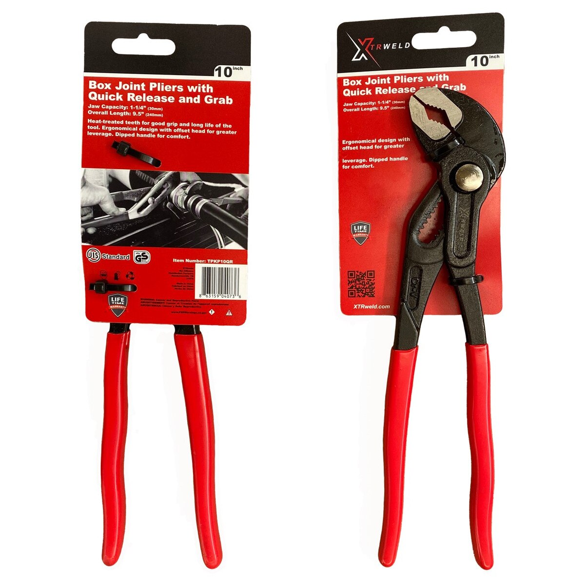 XTRweld 12 in Pliers, Groove Joint, QR and Grab, Steel Black Oxide