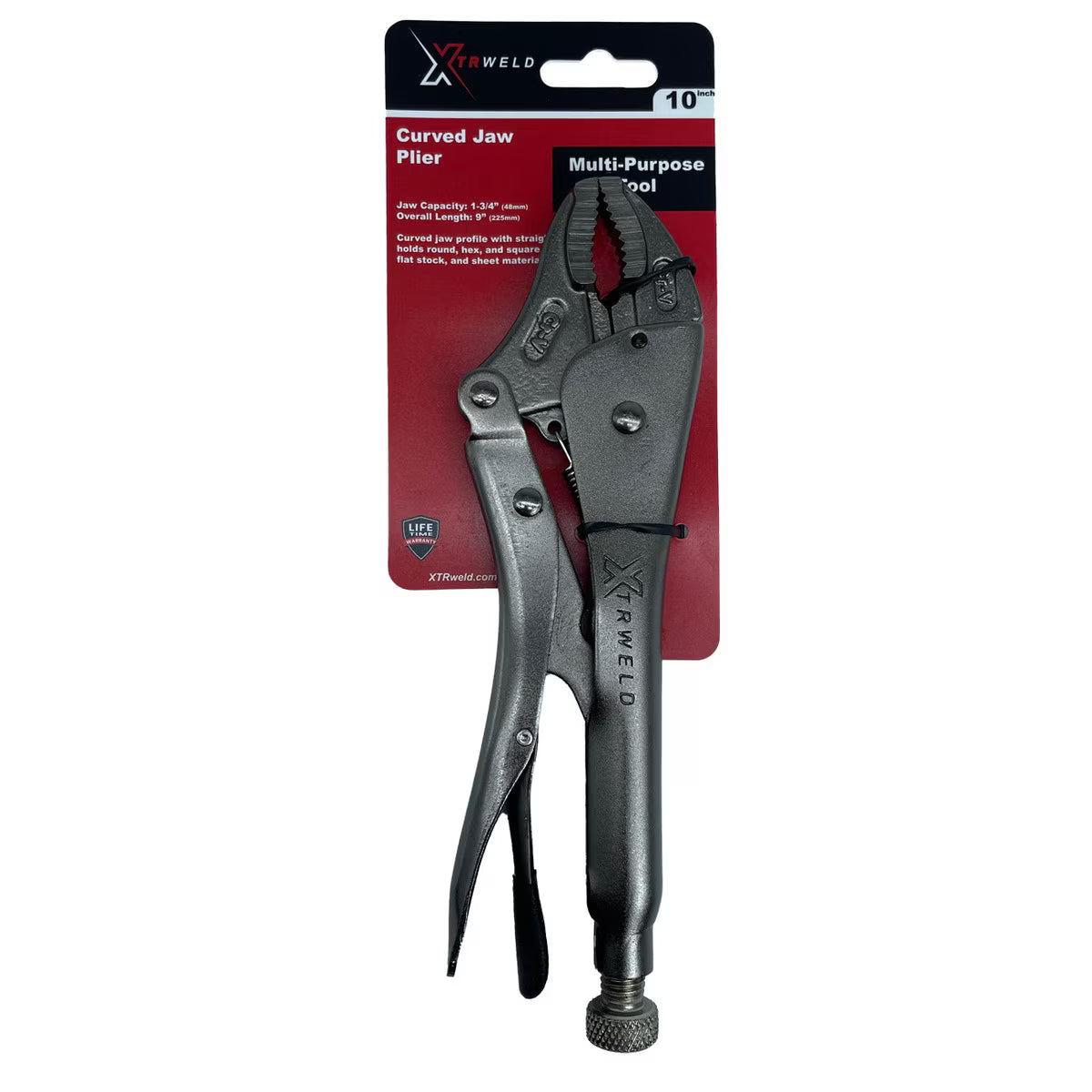XTRweld Curved-Jaw Locking Pliers 10" Steel Black Nickel Chrome