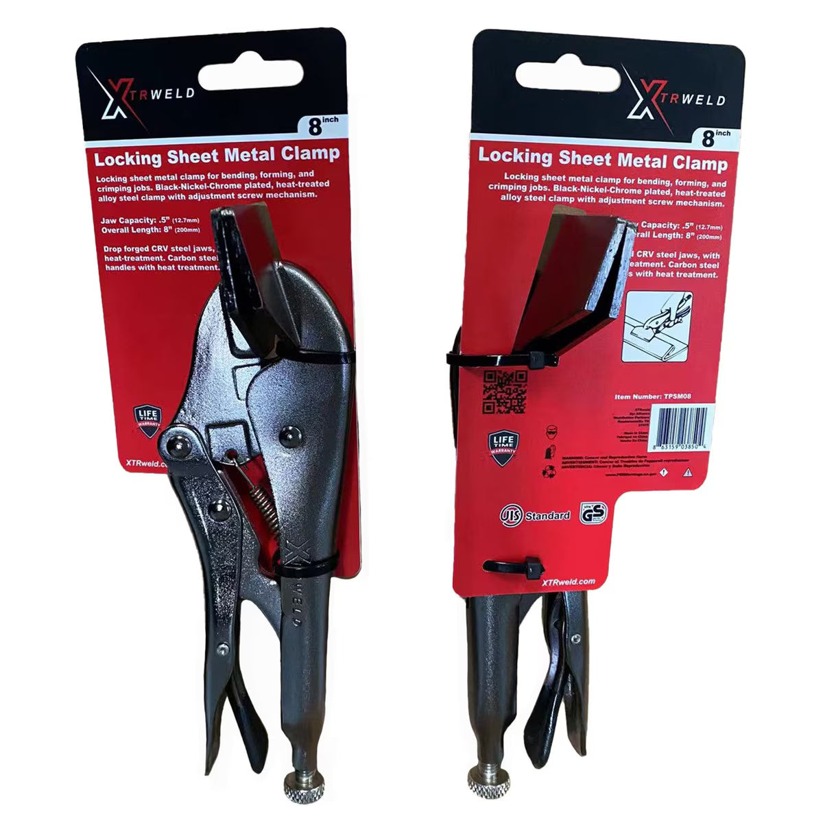 XTRweld 08 in Pliers, Sheet Metal, Steel Black Nickel Chrome