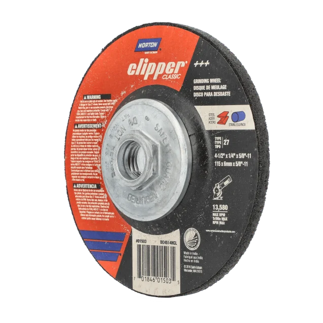 Norton Clipper Classic AO Right Angle Type 27 Grinding Wheel Metal & Stainless Steel