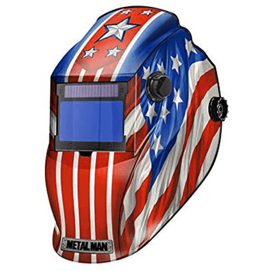 bike helmet patriotic Metal Man Big Window Auto Darkening Welding Helmet, Variable Shade Control