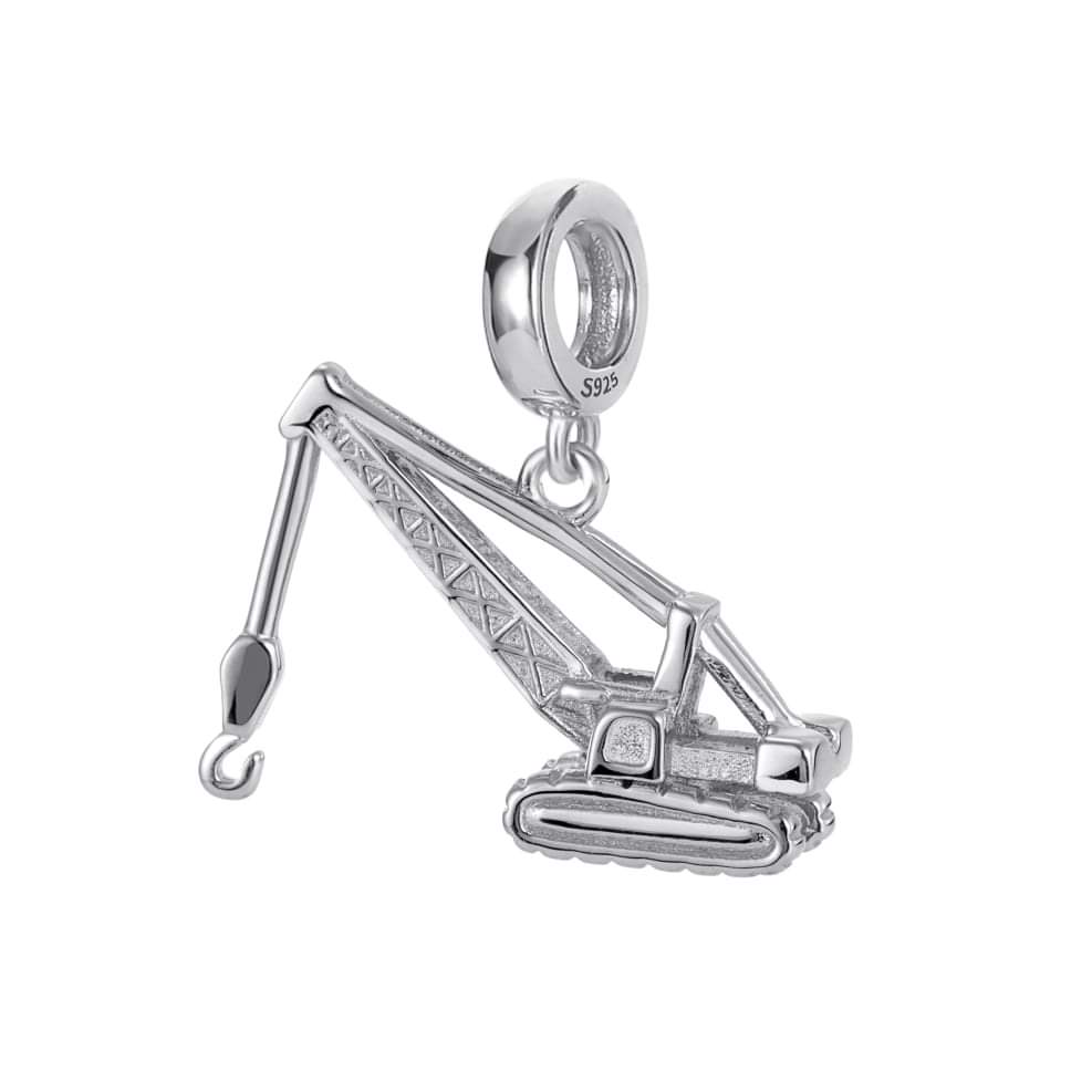 Sterling Silver Crawler Crane Charm
