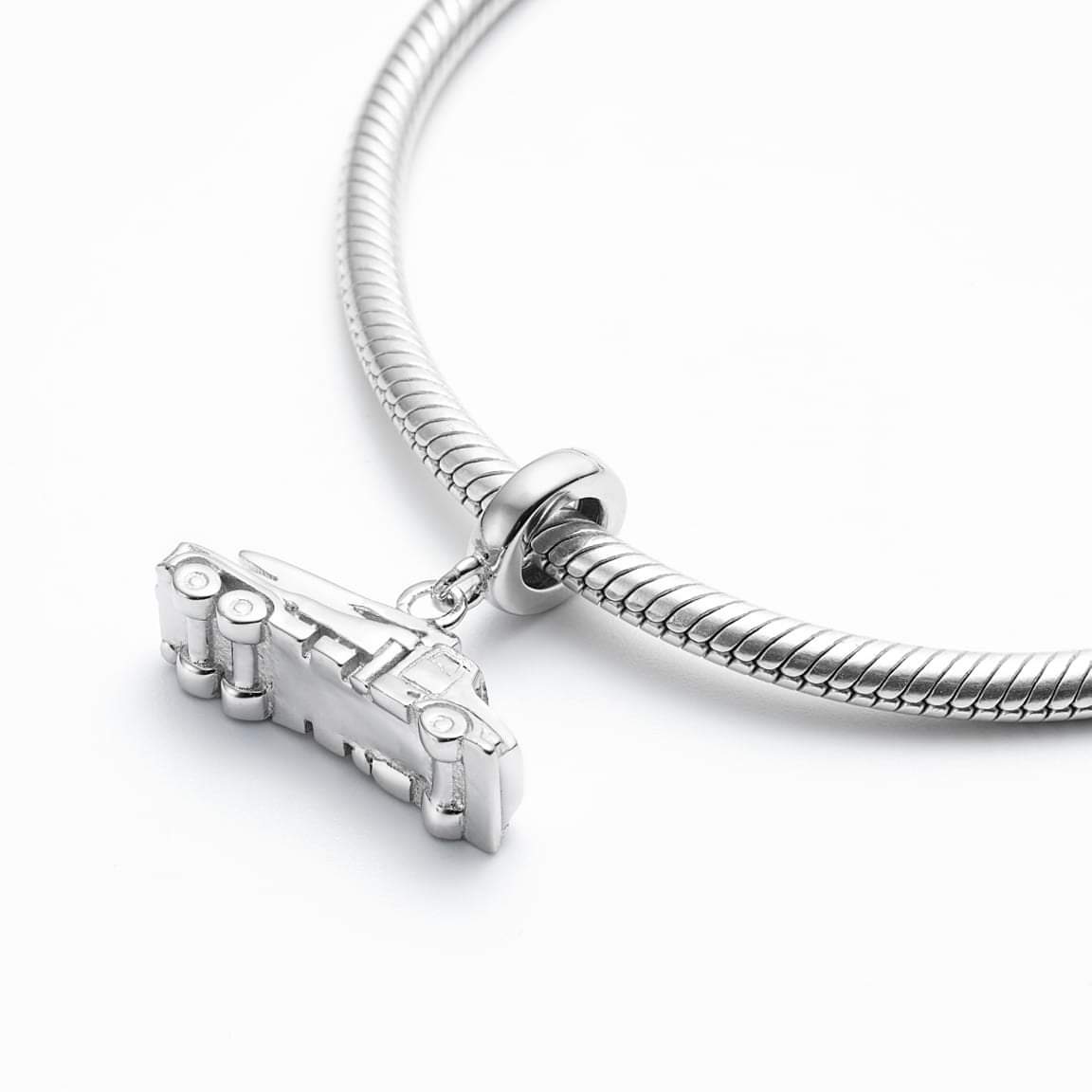 Sterling Silver Concrete Pump Truck Charm